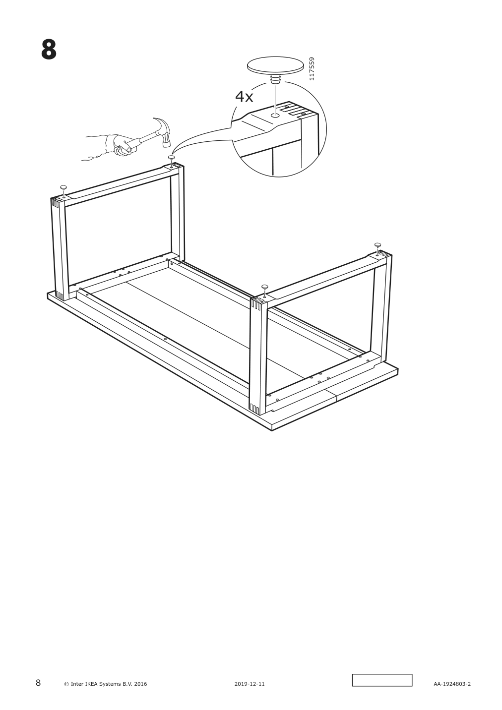 Assembly instructions for IKEA Moerbylanga table oak veneer brown stained | Page 8 - IKEA MÖRBYLÅNGA / LILLÅNÄS table and 6 chairs 094.952.09