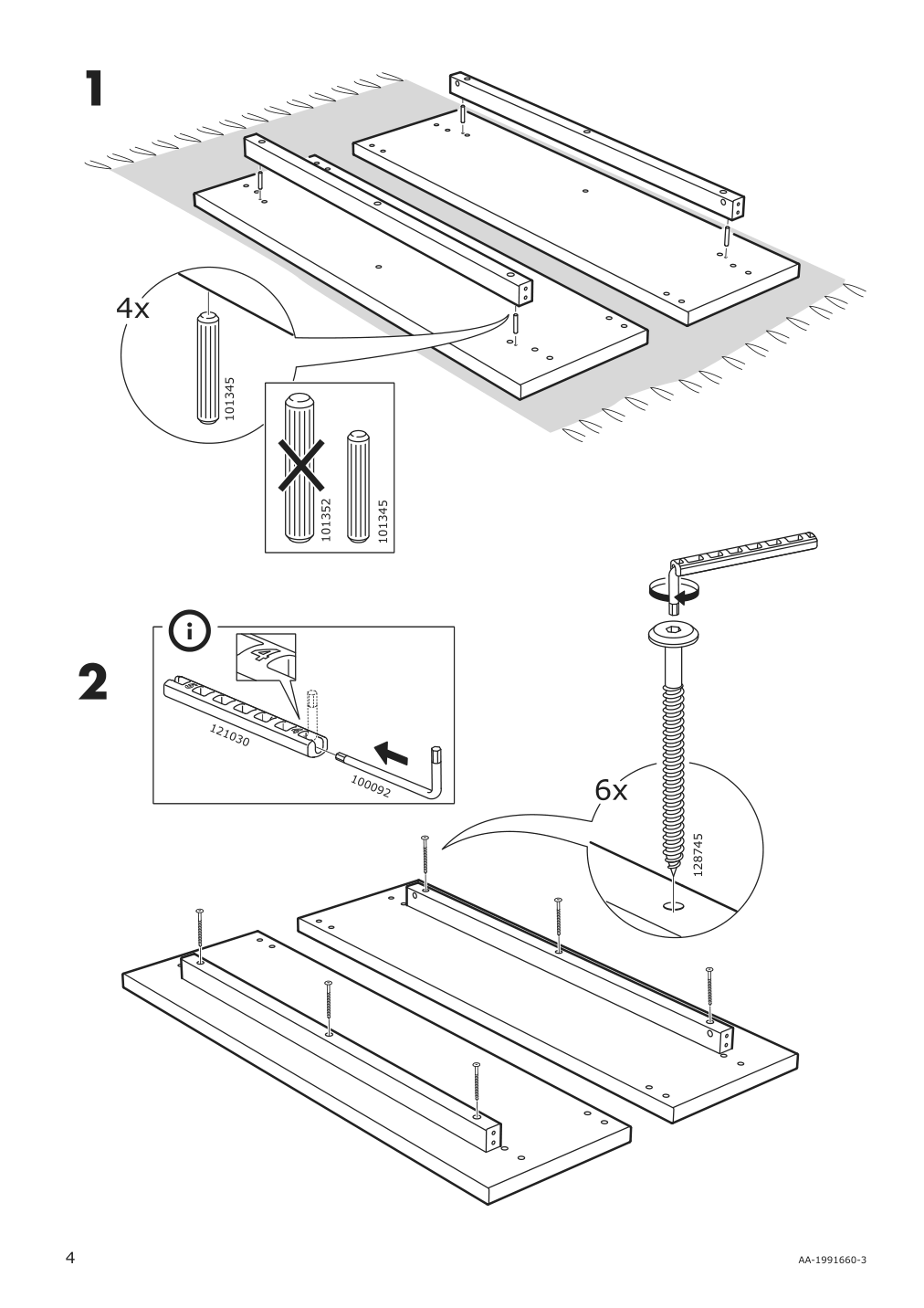 Assembly instructions for IKEA Moerbylanga table oak veneer brown stained | Page 4 - IKEA MÖRBYLÅNGA / TEGELÖN table and 4 chairs 594.774.20