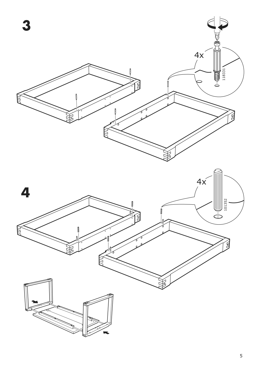 Assembly instructions for IKEA Moerbylanga table oak veneer brown stained | Page 5 - IKEA MÖRBYLÅNGA / TEGELÖN table and 4 chairs 594.774.20