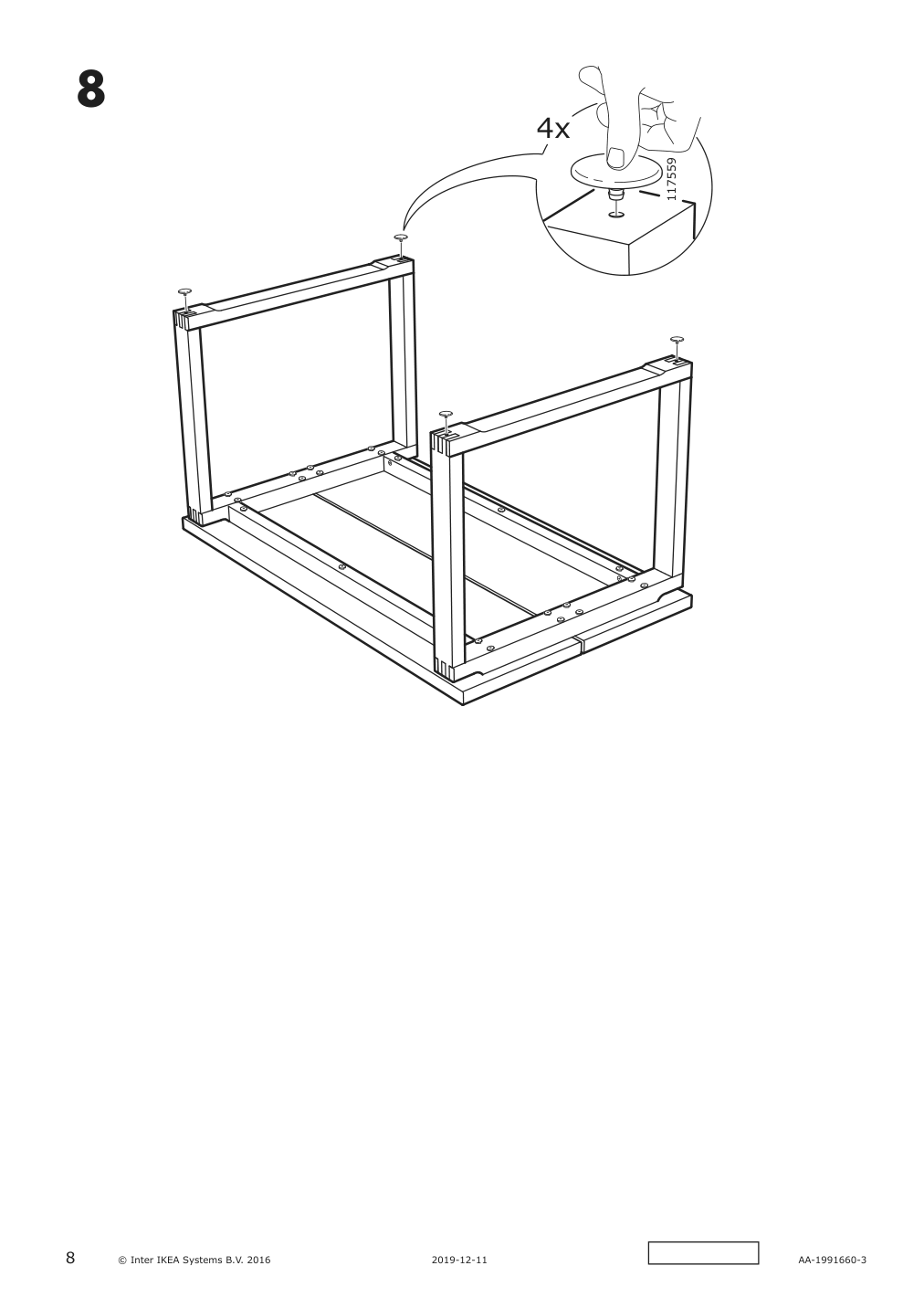 Assembly instructions for IKEA Moerbylanga table oak veneer brown stained | Page 8 - IKEA MÖRBYLÅNGA / TEGELÖN table and 4 chairs 594.774.20