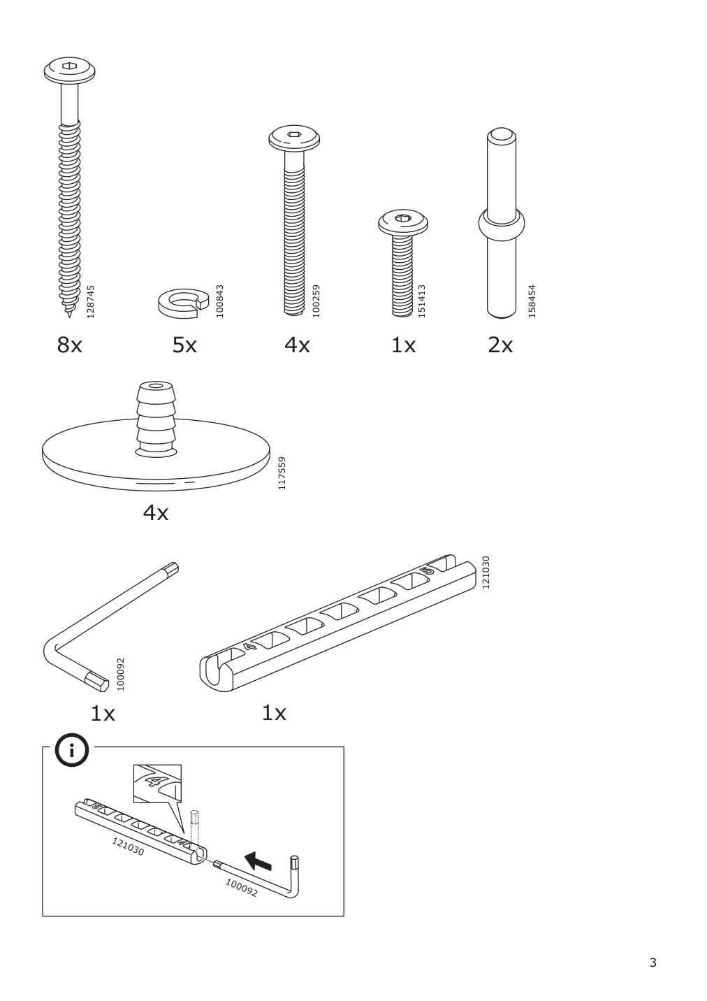 Assembly instructions for IKEA Moerbylanga table oak veneer brown stained | Page 3 - IKEA MÖRBYLÅNGA / MÅRENÄS table and 4 armchairs 895.201.01