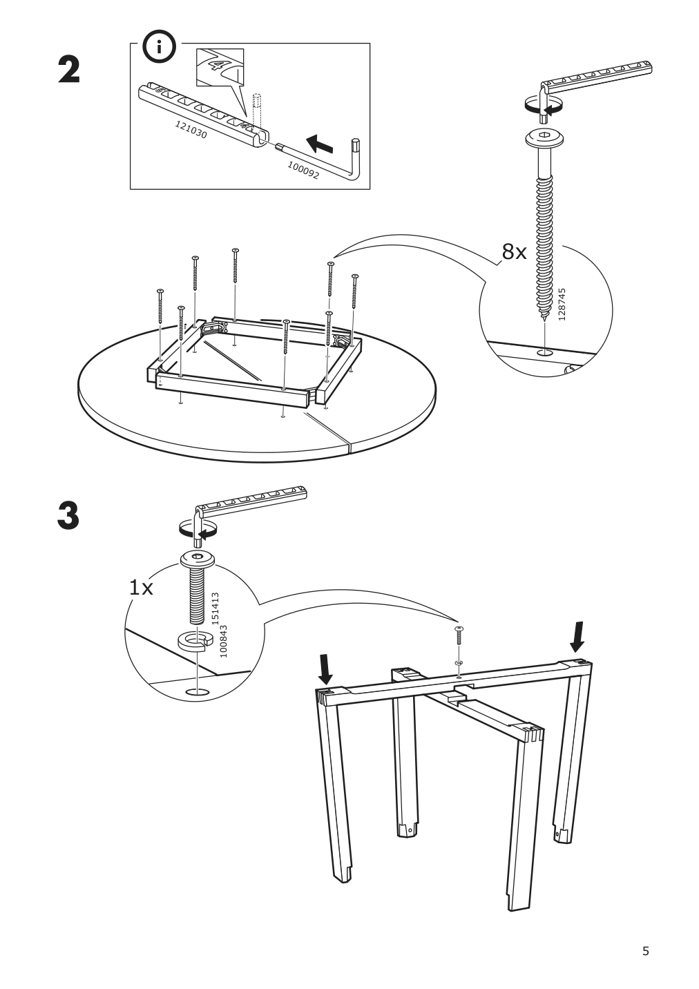 Assembly instructions for IKEA Moerbylanga table oak veneer brown stained | Page 5 - IKEA MÖRBYLÅNGA / MÅRENÄS table and 4 armchairs 895.201.01