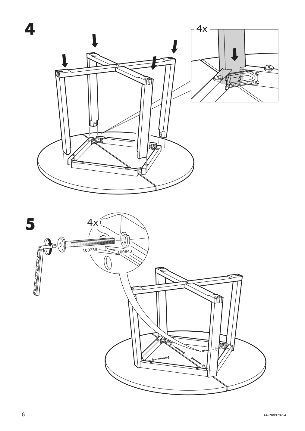 Assembly instructions for IKEA Moerbylanga table oak veneer brown stained | Page 6 - IKEA MÖRBYLÅNGA / MÅRENÄS table and 4 armchairs 895.201.01