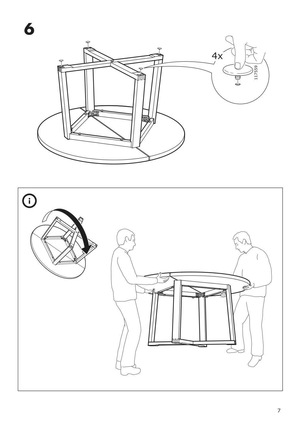 Assembly instructions for IKEA Moerbylanga table oak veneer brown stained | Page 7 - IKEA MÖRBYLÅNGA / MÅRENÄS table and 4 armchairs 895.201.01