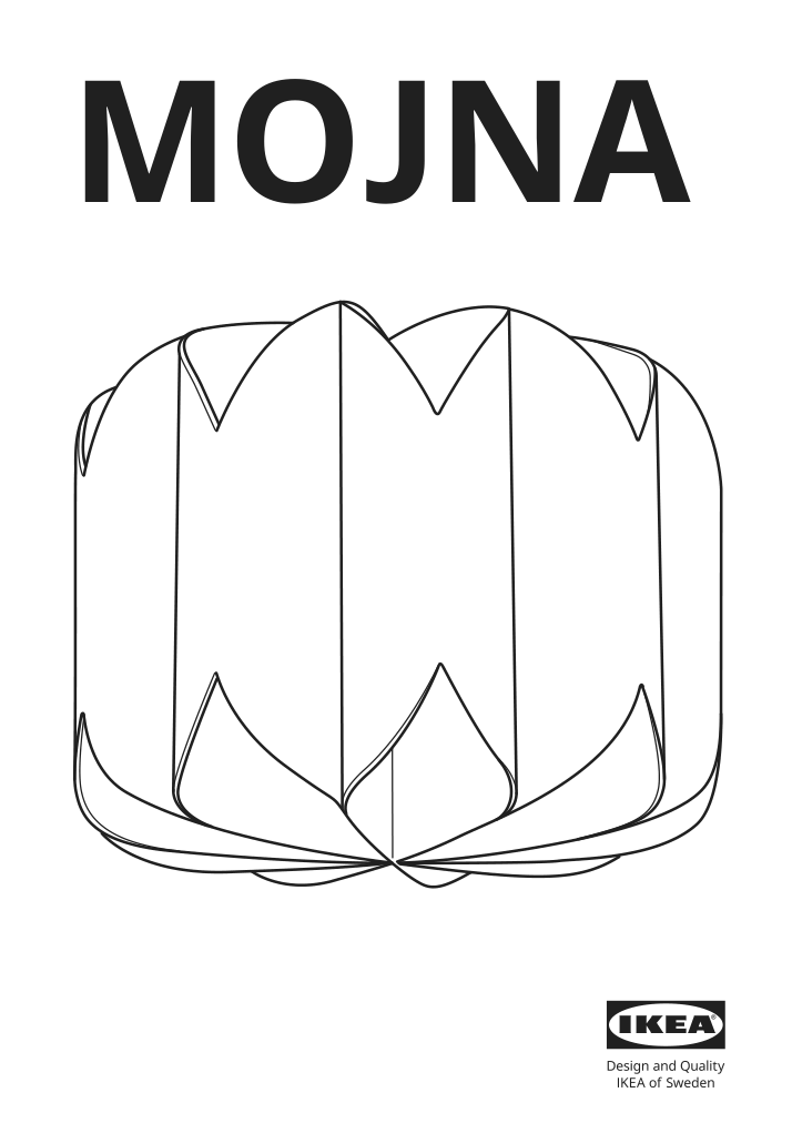 Assembly instructions for IKEA Mojna pendant lamp shade textile white | Page 1 - IKEA MOJNA pendant lamp shade 304.518.64