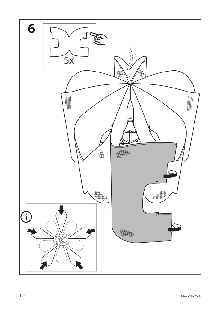 Assembly instructions for IKEA Mojna pendant lamp shade textile white | Page 10 - IKEA MOJNA pendant lamp shade 304.518.64