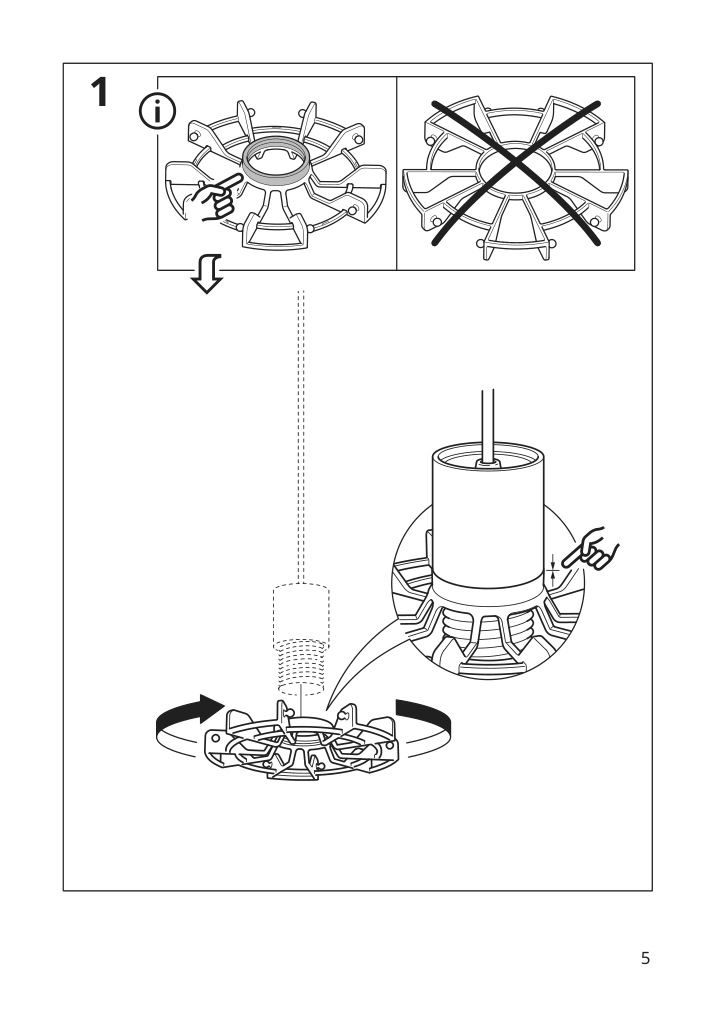 Assembly instructions for IKEA Mojna pendant lamp shade textile white | Page 5 - IKEA MOJNA pendant lamp shade 304.518.64