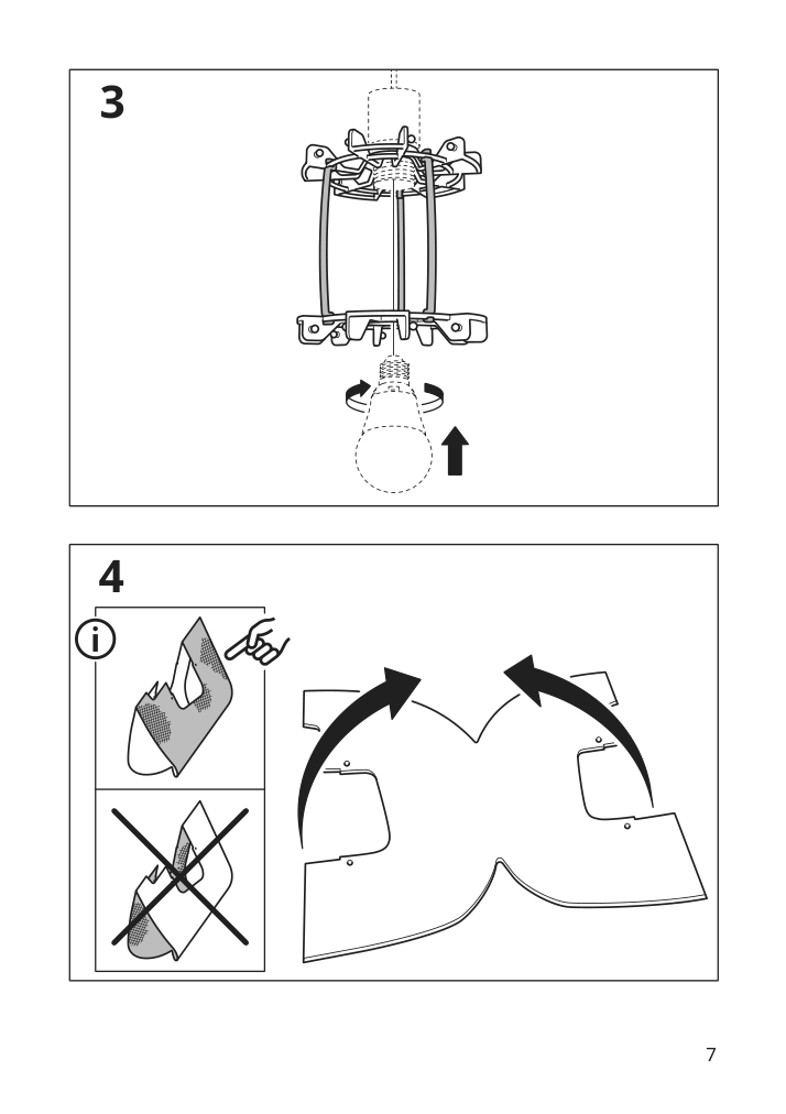 Assembly instructions for IKEA Mojna pendant lamp shade textile white | Page 7 - IKEA MOJNA pendant lamp shade 304.518.64