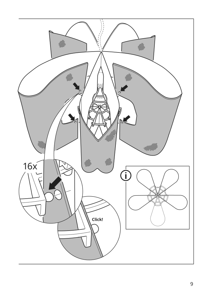 Assembly instructions for IKEA Mojna pendant lamp shade textile white | Page 9 - IKEA MOJNA pendant lamp shade 304.518.64