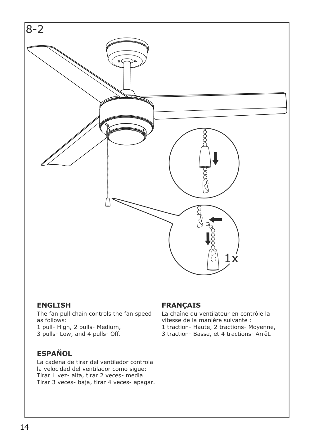 Assembly instructions for IKEA Molnighet 3 blade ceiling fan plastic white | Page 14 - IKEA MOLNIGHET 3-blade ceiling fan 904.242.74