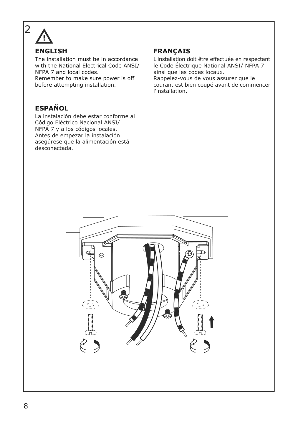 Assembly instructions for IKEA Molnighet 3 blade ceiling fan plastic white | Page 8 - IKEA MOLNIGHET 3-blade ceiling fan 904.242.74