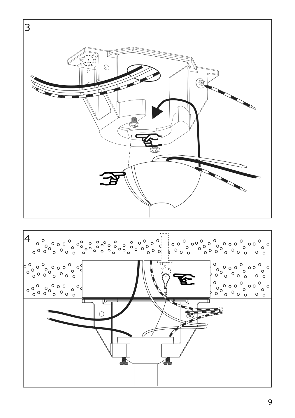 Assembly instructions for IKEA Molnighet 3 blade ceiling fan plastic white | Page 9 - IKEA MOLNIGHET 3-blade ceiling fan 904.242.74