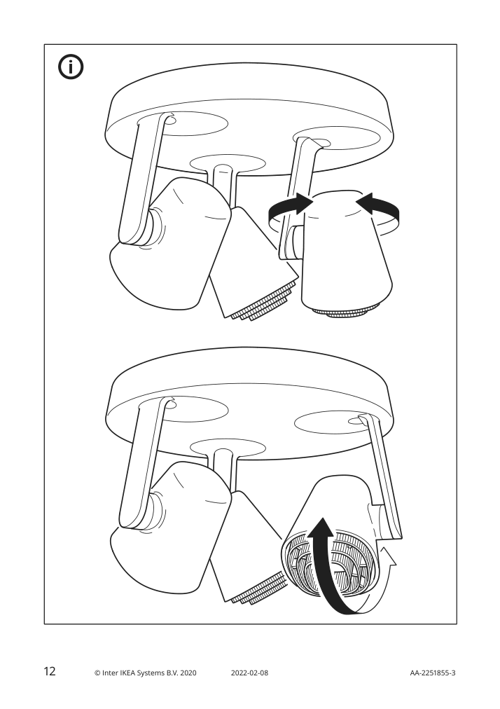 Assembly instructions for IKEA Monazit ceiling spotlight with 3 lights nickel plated | Page 12 - IKEA MONAZIT ceiling spotlight with 3 lights 904.076.46