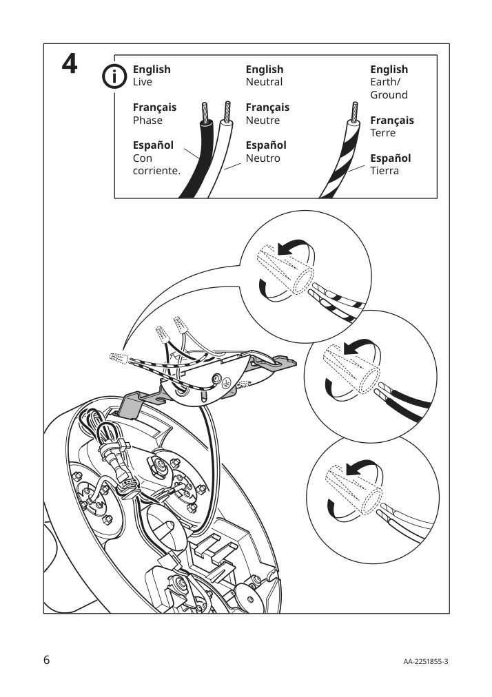 Assembly instructions for IKEA Monazit ceiling spotlight with 3 lights nickel plated | Page 6 - IKEA MONAZIT ceiling spotlight with 3 lights 904.076.46