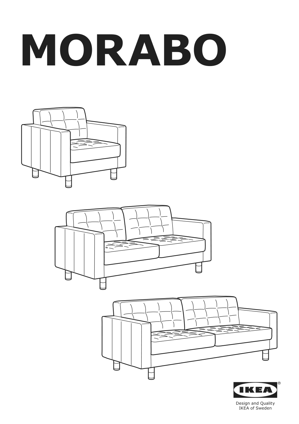 Assembly instructions for IKEA Morabo loveseat frame grann bomstad golden brown | Page 1 - IKEA MORABO sectional 4-seat with chaise  395.543.15