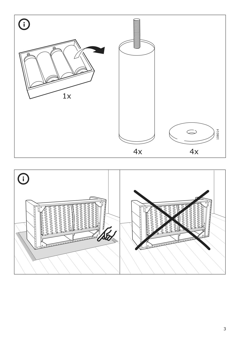 Assembly instructions for IKEA Morabo sofa frame grann bomstad black | Page 3 - IKEA MORABO sectional, 4-seat 290.324.06