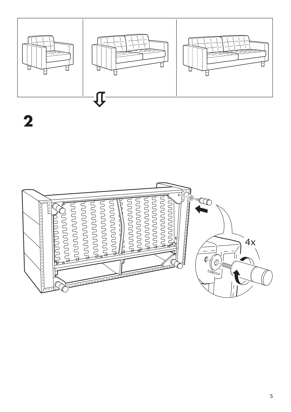 Assembly instructions for IKEA Morabo loveseat frame gunnared light green | Page 5 - IKEA MORABO sofa 692.726.87