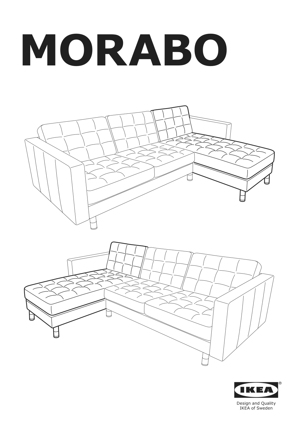 Assembly instructions for IKEA Morabo chaise section frame grann bomstad black | Page 1 - IKEA MORABO 5-seat sofa with chaises 994.423.96