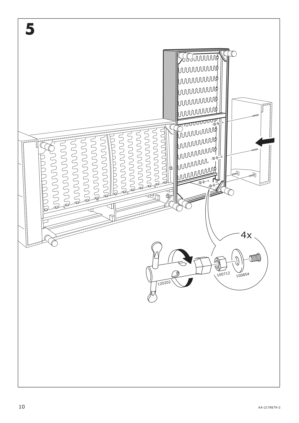 Assembly instructions for IKEA Morabo chaise section frame gunnared dark gray | Page 10 - IKEA MORABO chaise, add-on unit 192.702.47