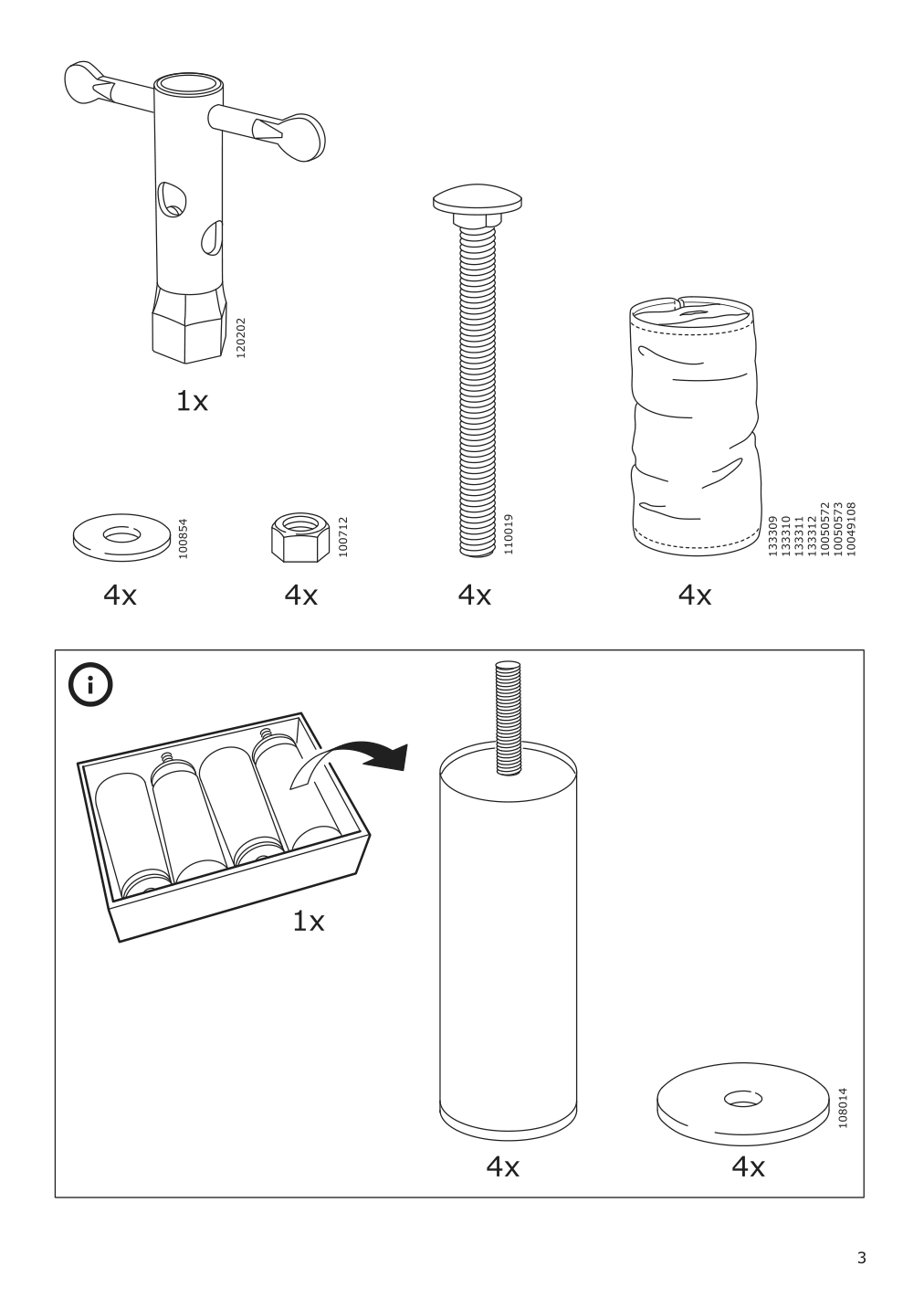 Assembly instructions for IKEA Morabo chaise section frame grann bomstad golden brown | Page 3 - IKEA MORABO sectional 4-seat with chaise  395.543.15