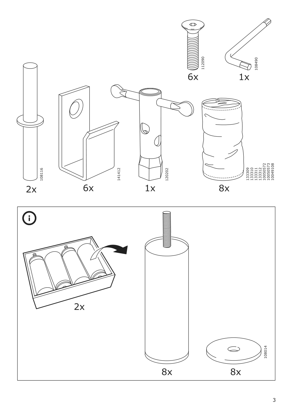 Assembly instructions for IKEA Morabo frame for corner sectional 5 seat grann bomstad gray green | Page 3 - IKEA MORABO sectional, 5-seat 992.757.26