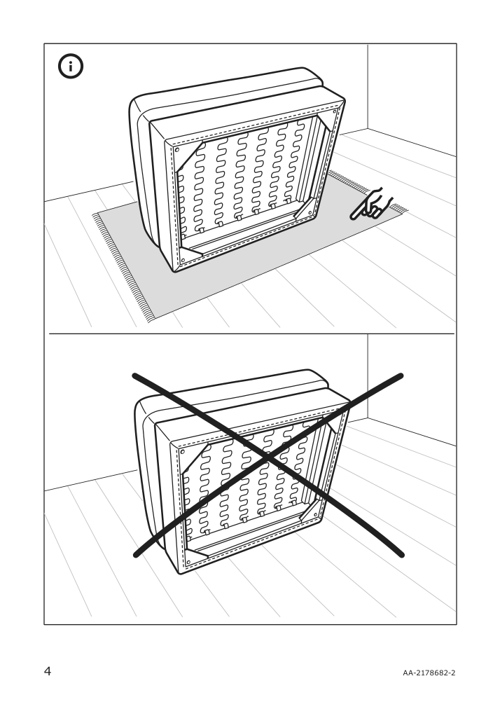 Assembly instructions for IKEA Morabo ottoman frame djuparp dark blue | Page 4 - IKEA MORABO ottoman 094.165.04