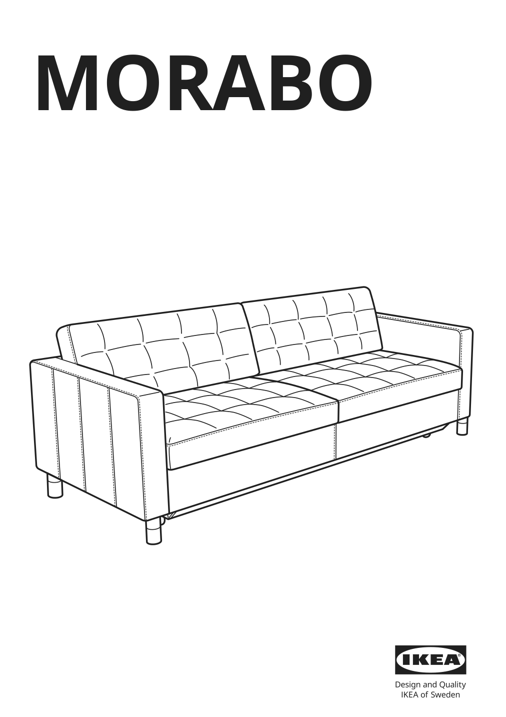 Assembly instructions for IKEA Morabo sleeper sofa grann bomstad golden brown | Page 1 - IKEA MORABO sleeper sofa 394.913.23