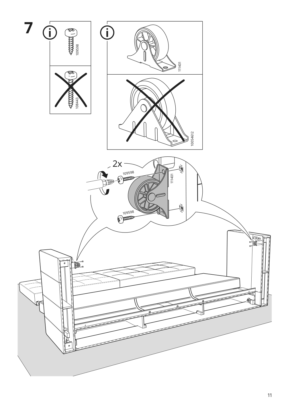 Assembly instructions for IKEA Morabo sleeper sofa grann bomstad golden brown | Page 11 - IKEA MORABO sleeper sofa 994.913.20