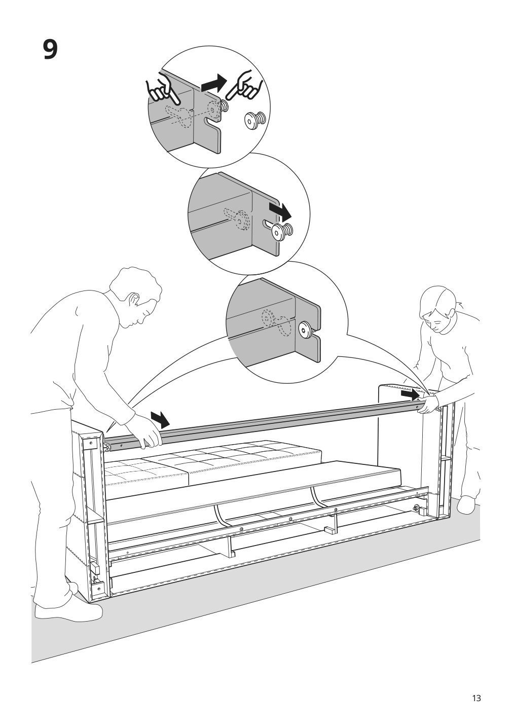 Assembly instructions for IKEA Morabo sleeper sofa grann bomstad golden brown | Page 13 - IKEA MORABO sleeper sofa 394.913.23