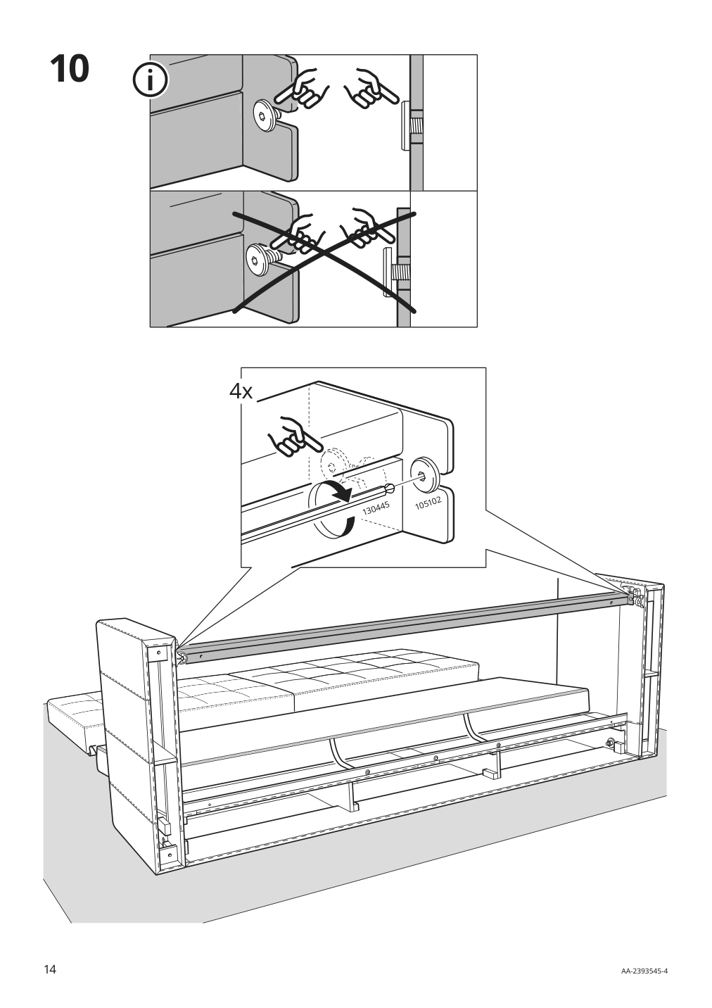 Assembly instructions for IKEA Morabo sleeper sofa gunnared light green | Page 14 - IKEA MORABO sleeper sofa 894.913.25