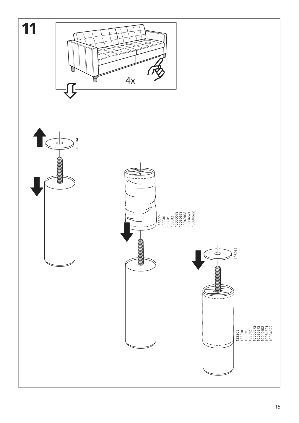 Assembly instructions for IKEA Morabo sleeper sofa grann bomstad golden brown | Page 15 - IKEA MORABO sleeper sofa 994.913.20