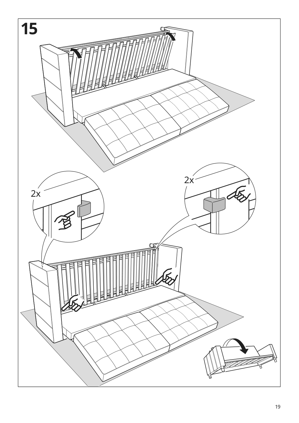 Assembly instructions for IKEA Morabo sleeper sofa grann bomstad black | Page 19 - IKEA MORABO sleeper sofa 194.913.19