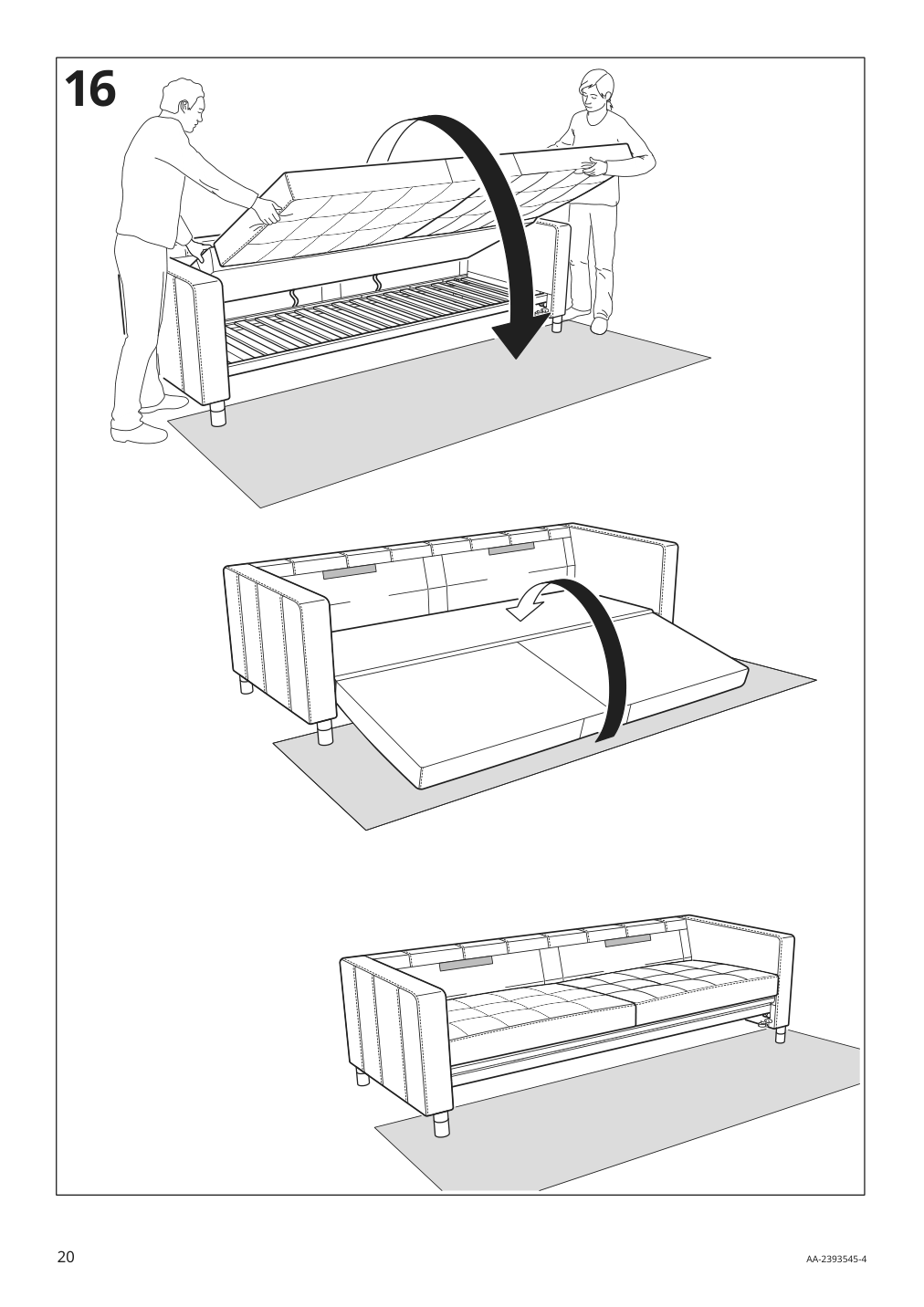 Assembly instructions for IKEA Morabo sleeper sofa grann bomstad black | Page 20 - IKEA MORABO sleeper sofa 194.913.19