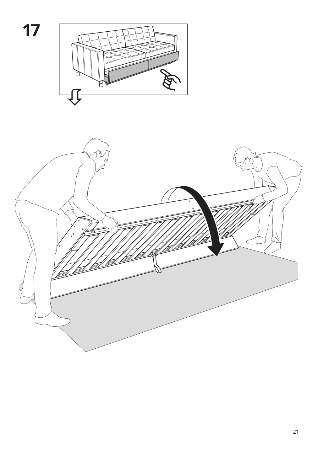 Assembly instructions for IKEA Morabo sleeper sofa grann bomstad black | Page 21 - IKEA MORABO sleeper sofa 194.913.19