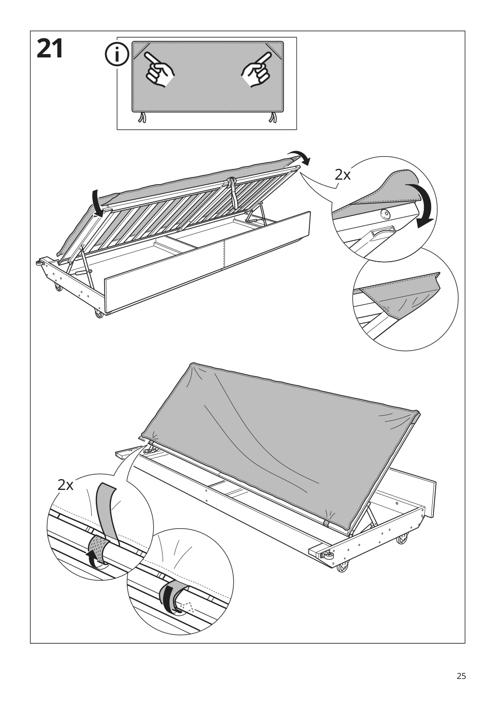 Assembly instructions for IKEA Morabo sleeper sofa grann bomstad black | Page 25 - IKEA MORABO sleeper sofa 194.913.19