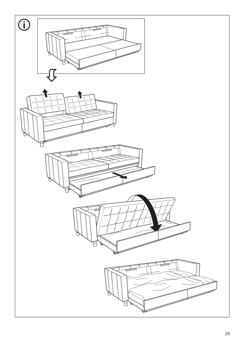 Assembly instructions for IKEA Morabo sleeper sofa grann bomstad black | Page 29 - IKEA MORABO sleeper sofa 194.913.19