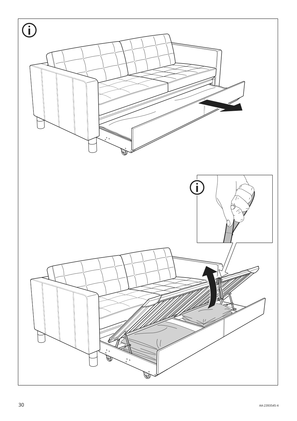 Assembly instructions for IKEA Morabo sleeper sofa grann bomstad black | Page 30 - IKEA MORABO sleeper sofa 194.913.19