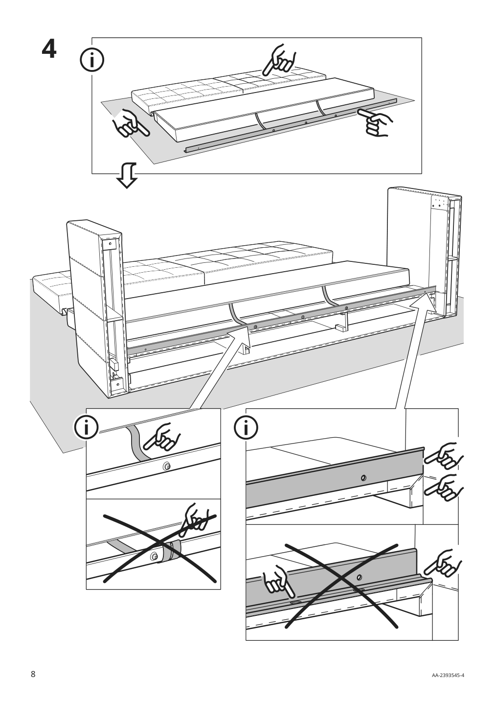 Assembly instructions for IKEA Morabo sleeper sofa gunnared light green | Page 8 - IKEA MORABO sleeper sofa 894.913.25