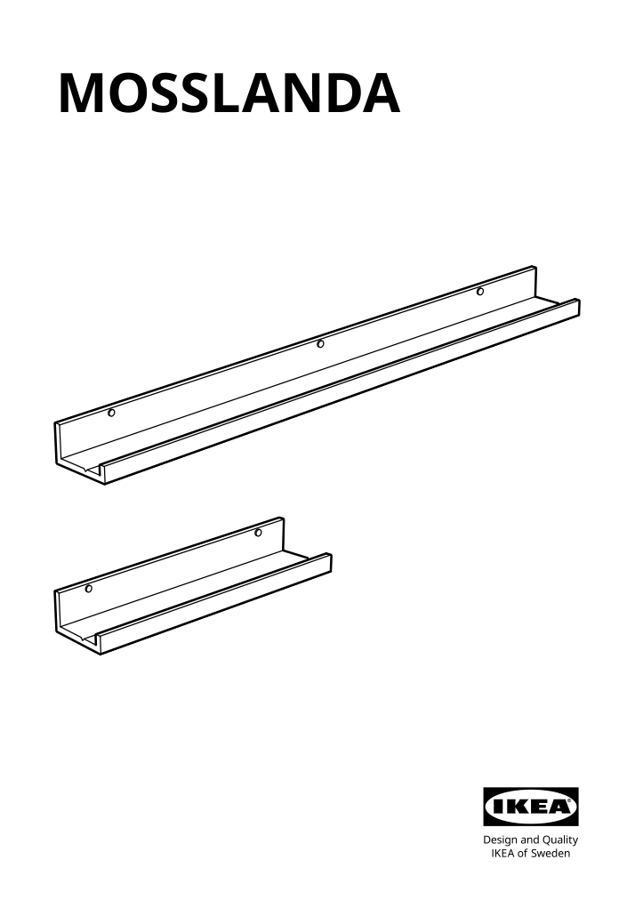 Assembly instructions for IKEA Mosslanda picture ledge white stained pine effect | Page 1 - IKEA MOSSLANDA picture ledge 404.978.14