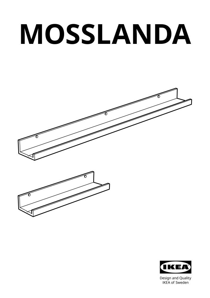 Assembly instructions for IKEA Mosslanda picture ledge white stained pine effect | Page 1 - IKEA MOSSLANDA picture ledge 104.978.15