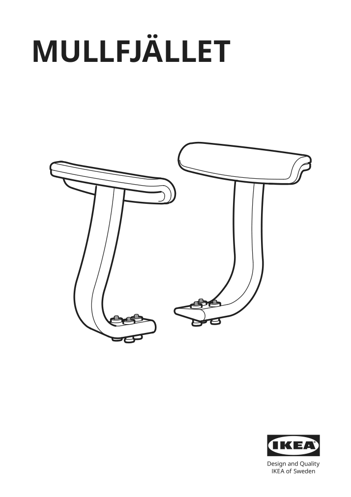 Assembly instructions for IKEA Mullfjaellet armrest naggen beige | Page 1 - IKEA MULLFJÄLLET conference chair with casters 193.997.97