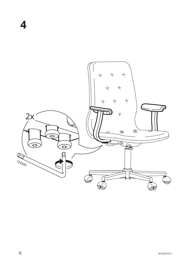 Assembly instructions for IKEA Mullfjaellet armrest naggen beige | Page 6 - IKEA MULLFJÄLLET conference chair with casters 193.997.97