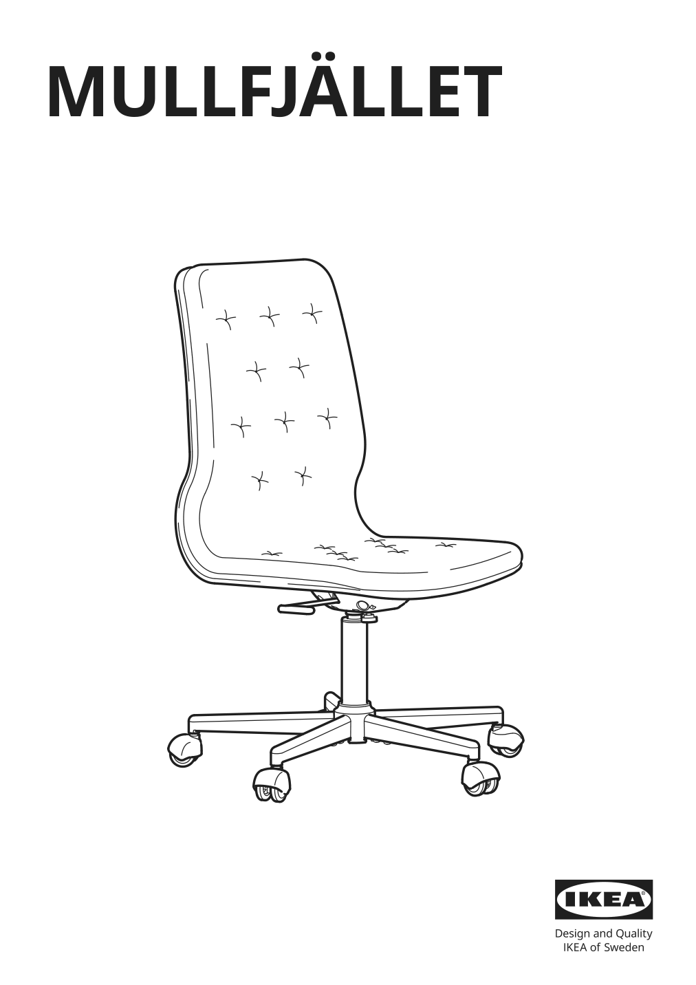 Assembly instructions for IKEA Mullfjaellet conference chair with casters naggen dark gray | Page 1 - IKEA MULLFJÄLLET conference chair with casters 804.724.92