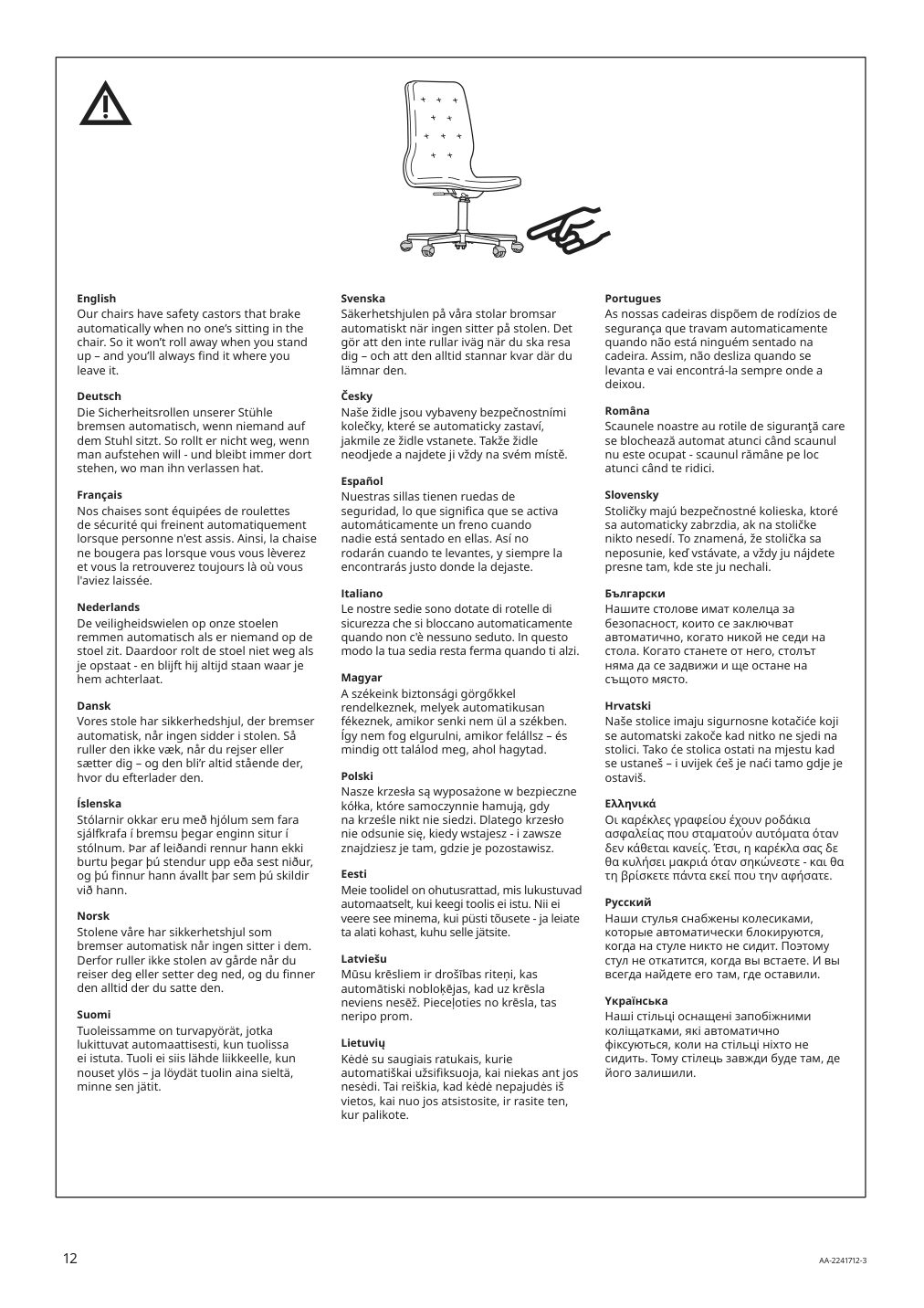 Assembly instructions for IKEA Mullfjaellet conference chair with casters naggen dark gray | Page 12 - IKEA MULLFJÄLLET conference chair with casters 804.724.92