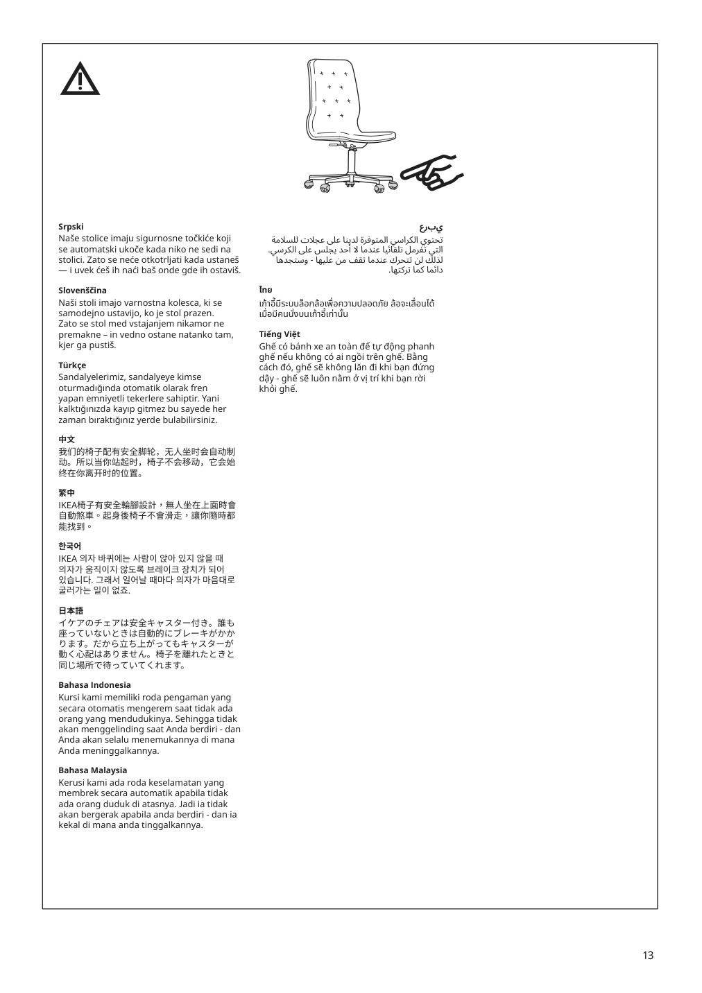 Assembly instructions for IKEA Mullfjaellet conference chair with casters naggen dark gray | Page 13 - IKEA MULLFJÄLLET conference chair with casters 804.724.92