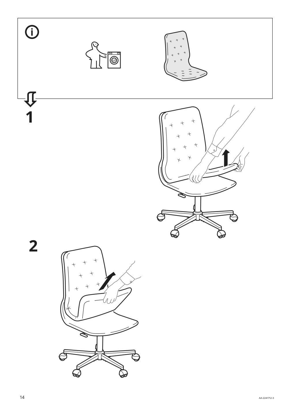 Assembly instructions for IKEA Mullfjaellet conference chair with casters naggen dark gray | Page 14 - IKEA MULLFJÄLLET conference chair with casters 804.724.92