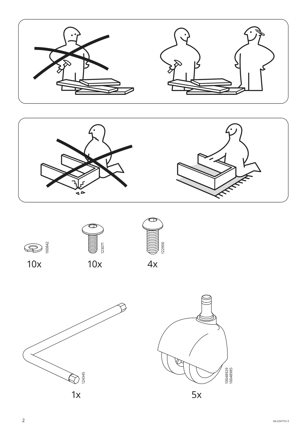 Assembly instructions for IKEA Mullfjaellet conference chair with casters naggen dark gray | Page 2 - IKEA MULLFJÄLLET conference chair with casters 804.724.92