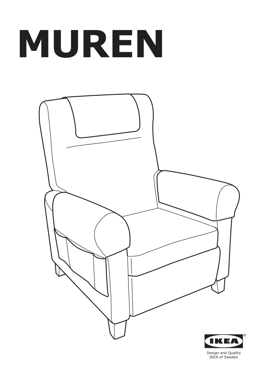 Assembly instructions for IKEA Muren recliner remmarn light gray | Page 1 - IKEA MUREN recliner 004.385.53