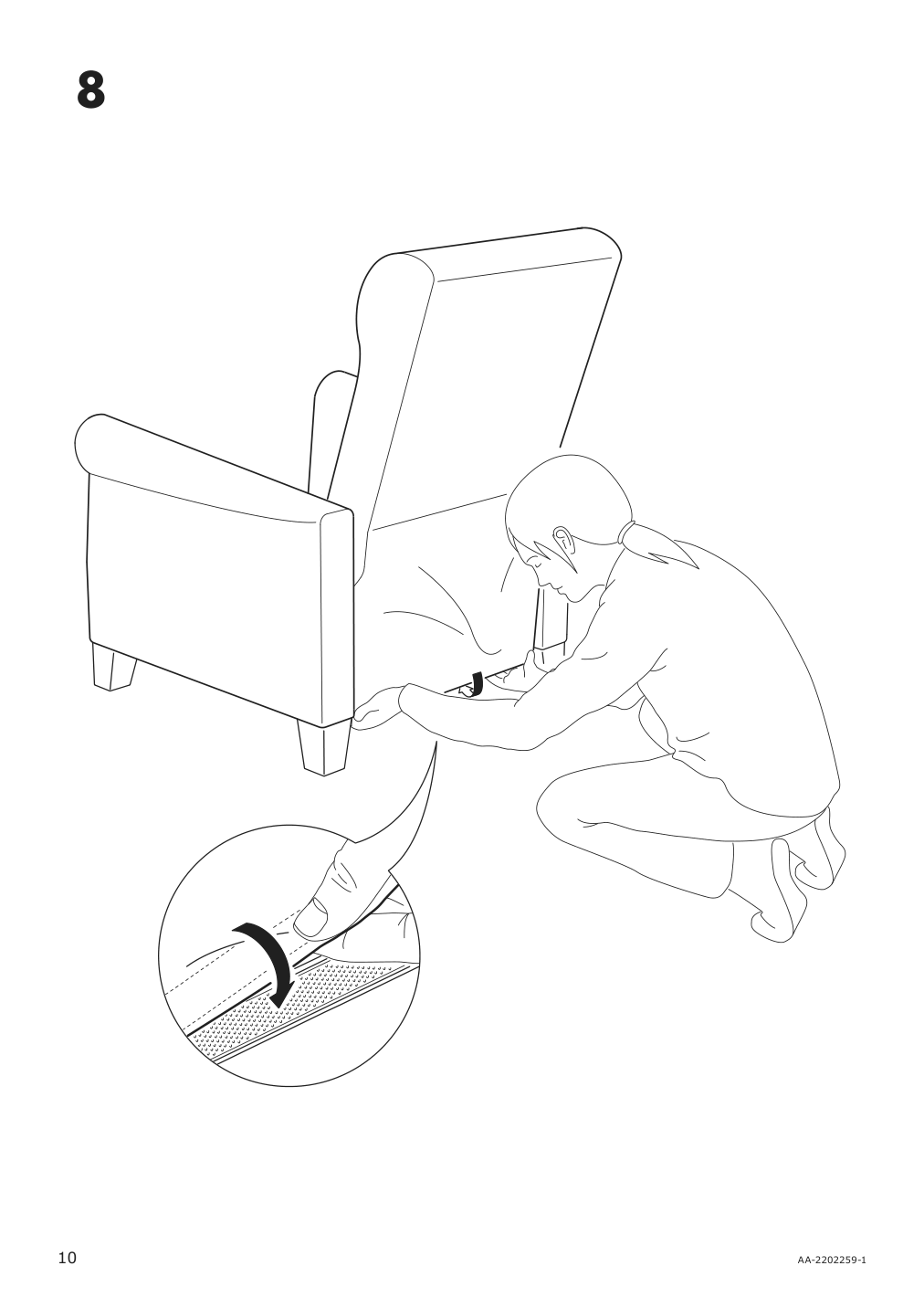 Assembly instructions for IKEA Muren recliner remmarn light gray | Page 10 - IKEA MUREN recliner 004.385.53