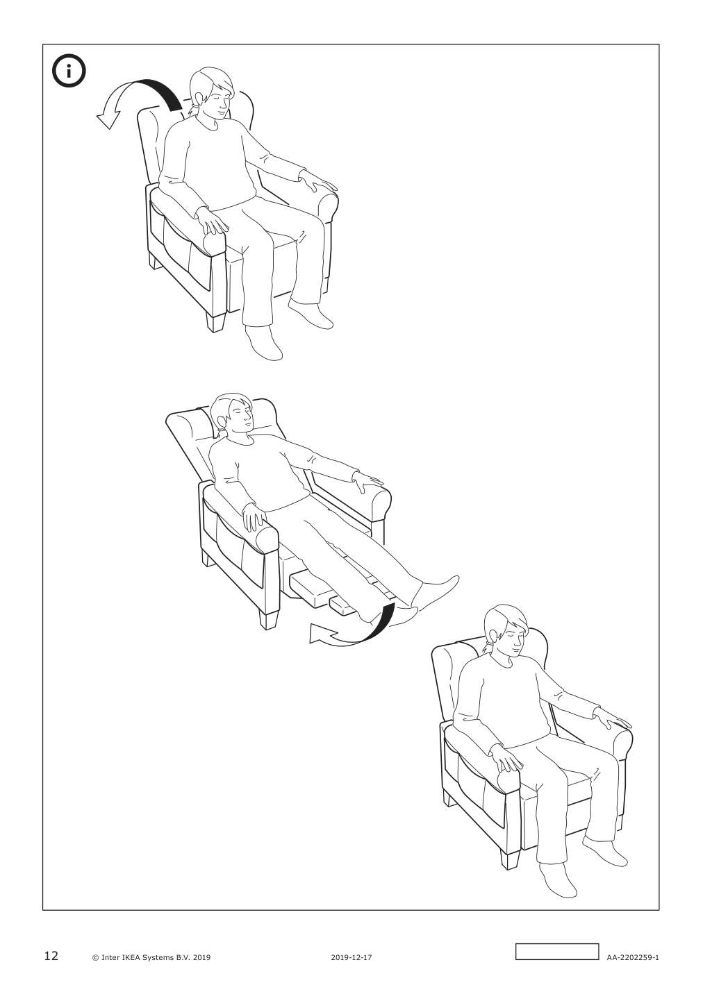 Assembly instructions for IKEA Muren recliner remmarn light gray | Page 12 - IKEA MUREN recliner 004.385.53